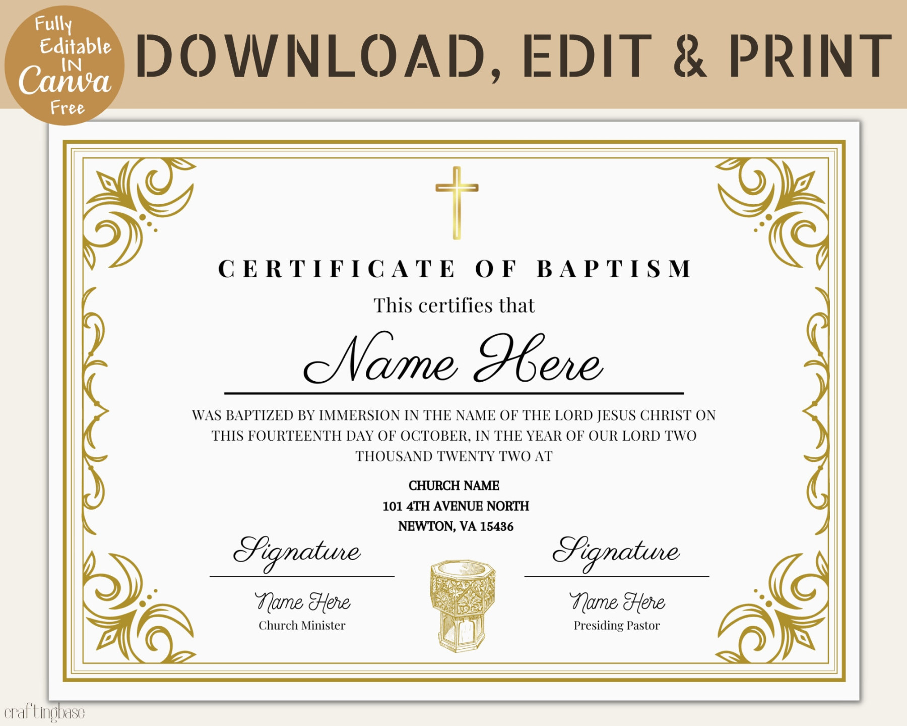 Baptism certificate - Etsy