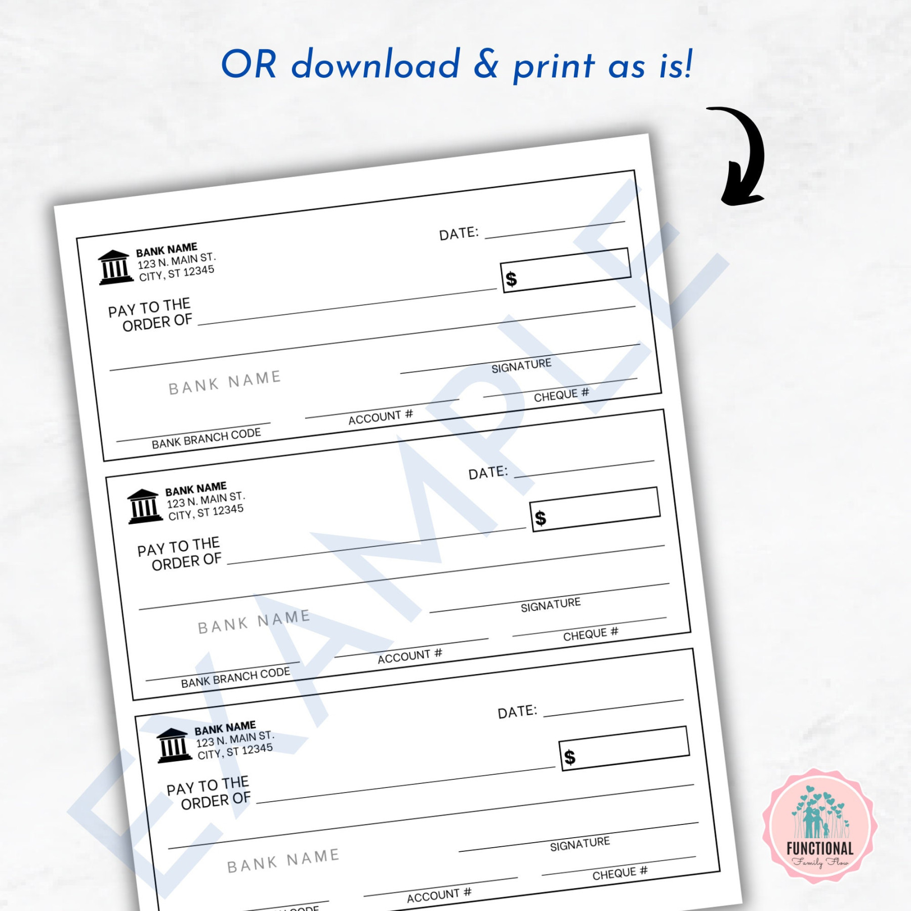 Blank Checks Template Editable Blank Cheque Printable Blank Checks