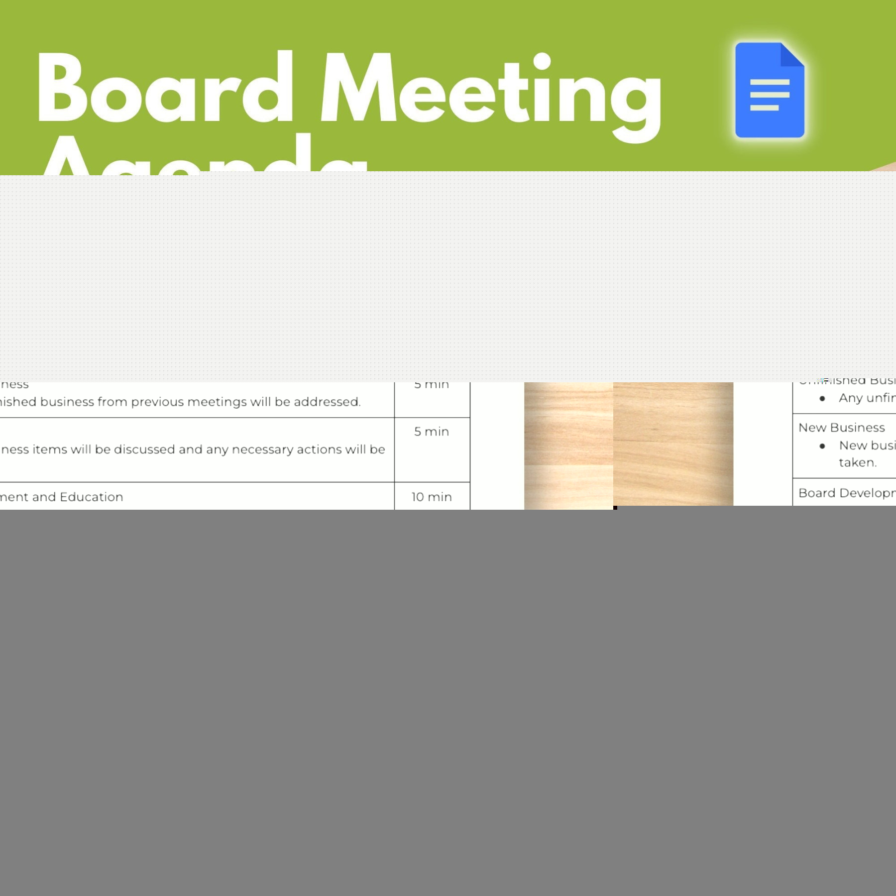 BOARD MEETING AGENDA Template Board of Directors, Nonprofit