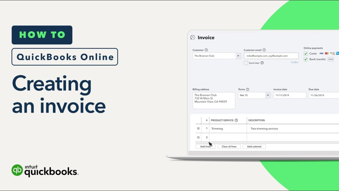 Create invoices in QuickBooks Online