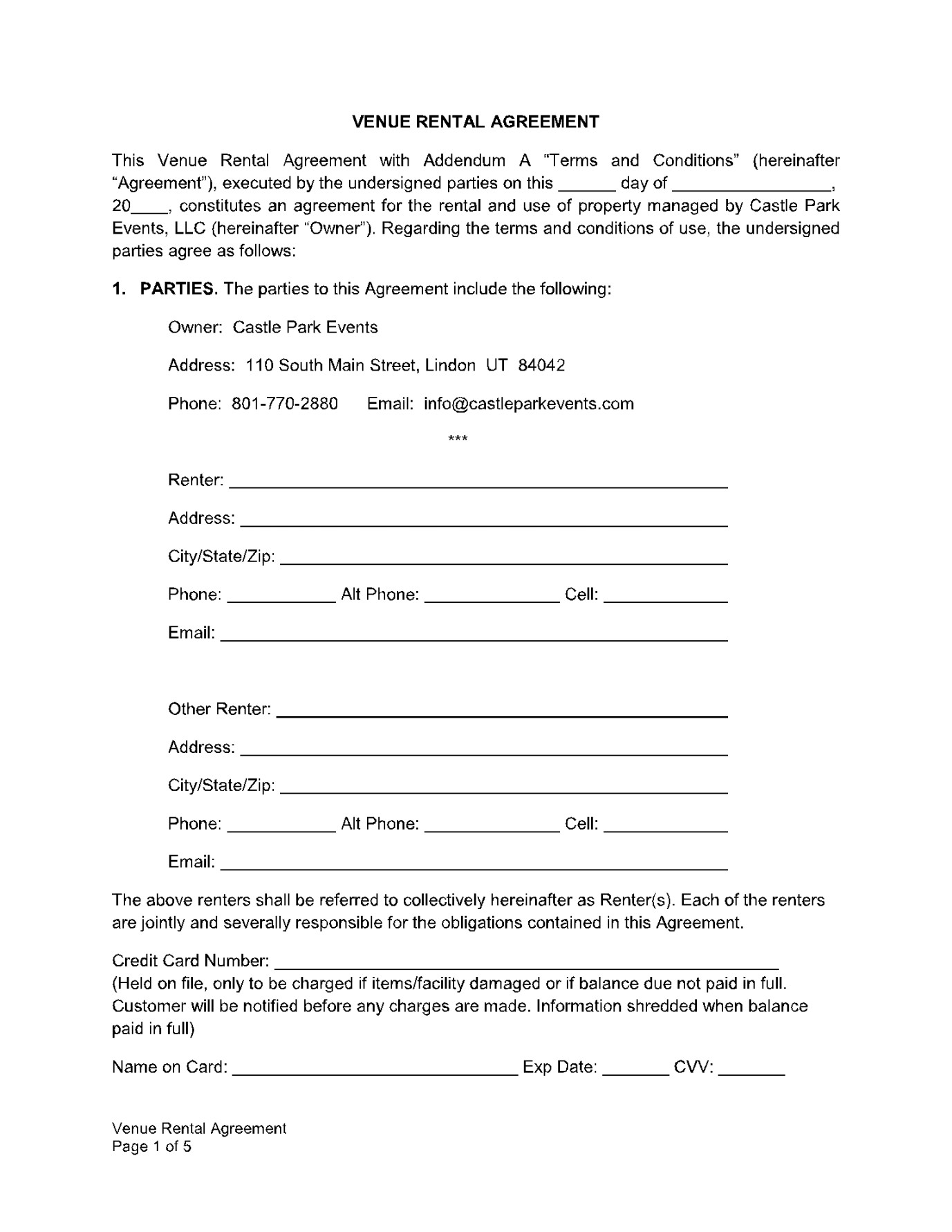 Facility Rental Agreement Template (Free Download)  CocoSign