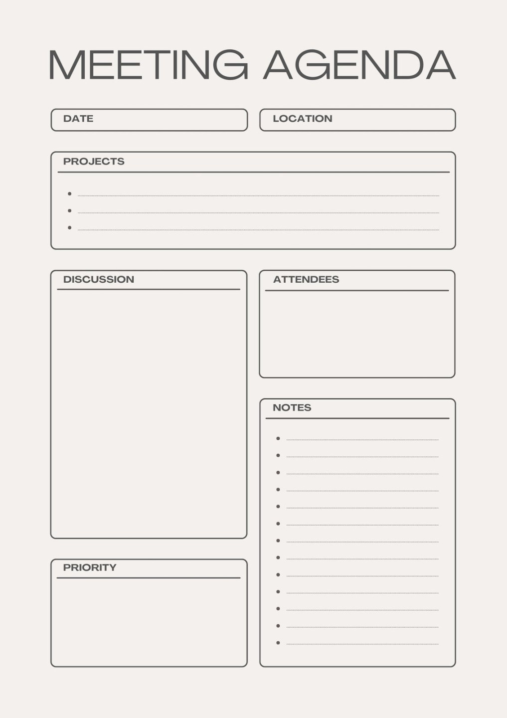 Free customizable agenda document templates to print  Canva