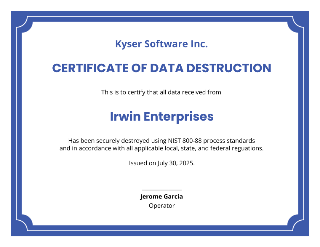 FREE Destruction Certificate Templates & Examples - Edit Online