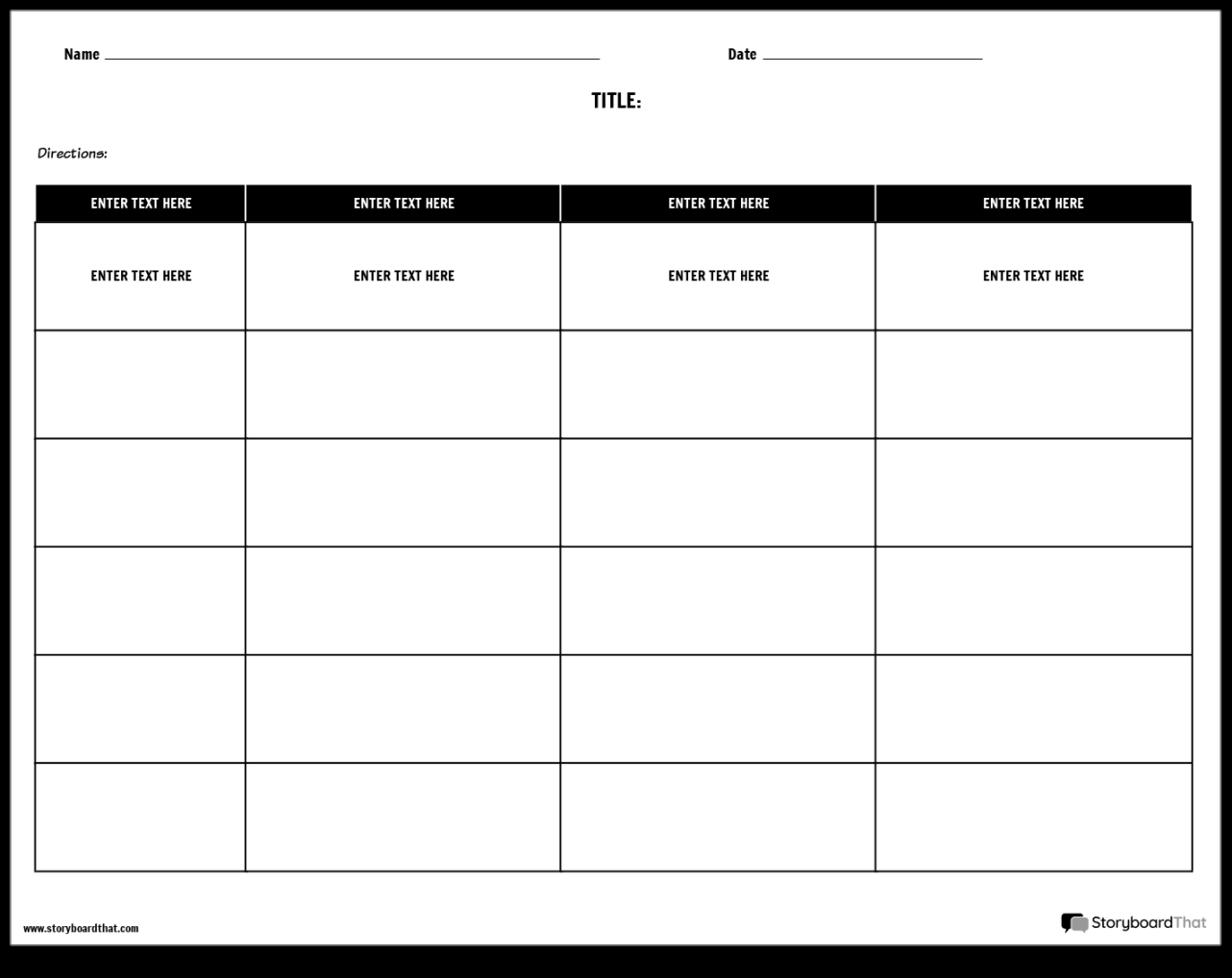 Free Editable Rubric Templates at StoryboardThat