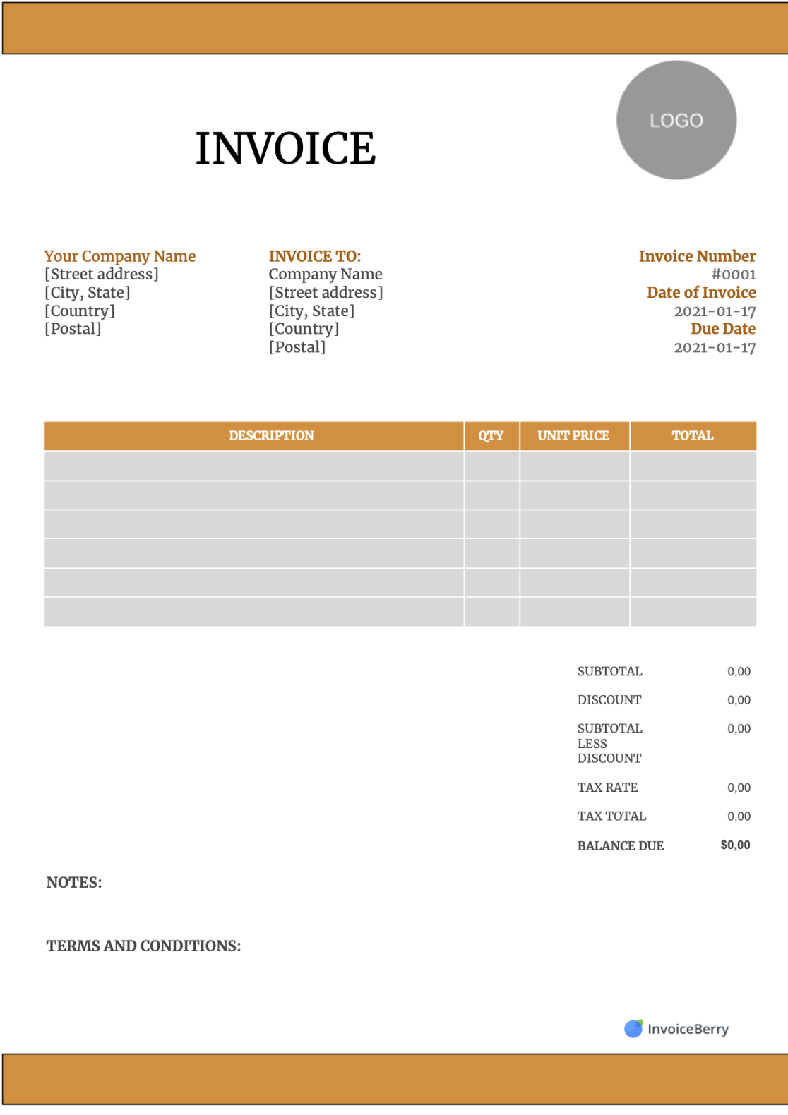 Free Invoice Templates Download - All Formats and Industries