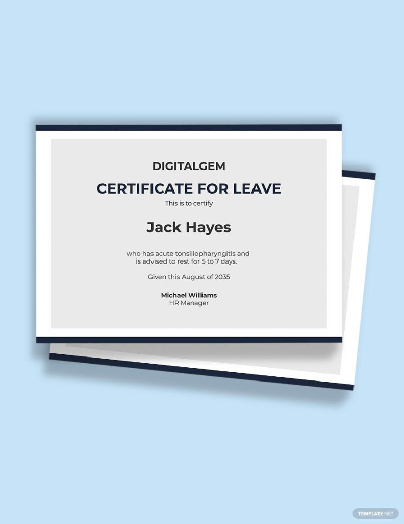 Free Leave Certificate From Employer Template - Edit Online