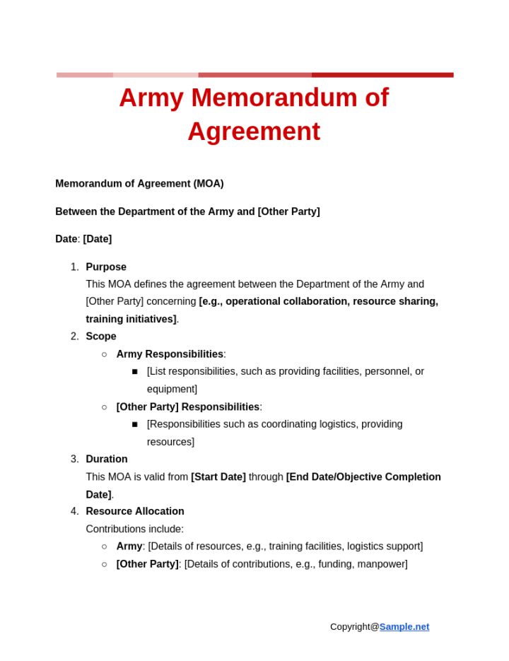 FREE + Memorandum of Agreement Samples, PDF, Word, Docs, Pages