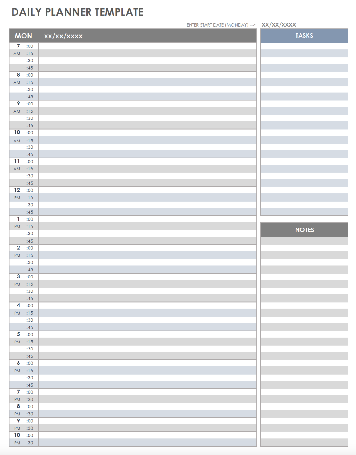 Free Printable Daily Calendar Templates  Smartsheet