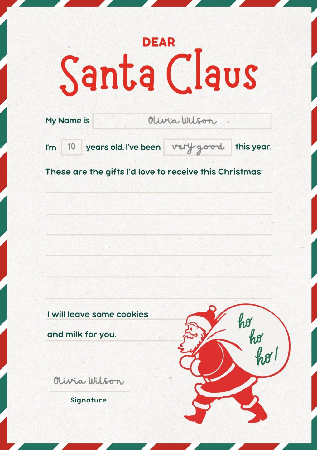 Free printable Santa letter templates you can customize  Canva