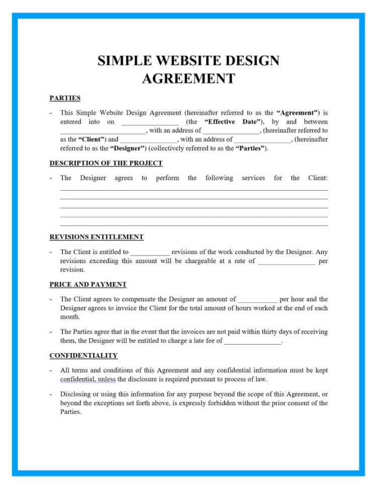 Free Simple Website Contract Template for Download