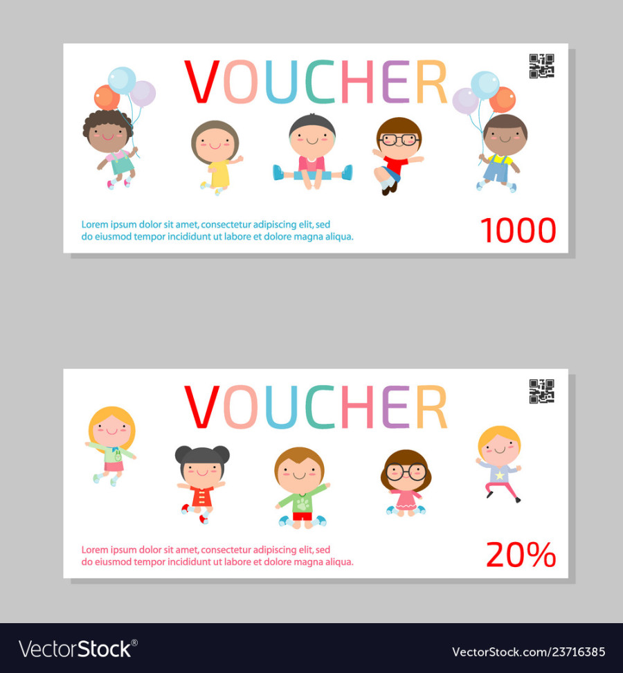 Gift voucher template and kids Royalty Free Vector Image