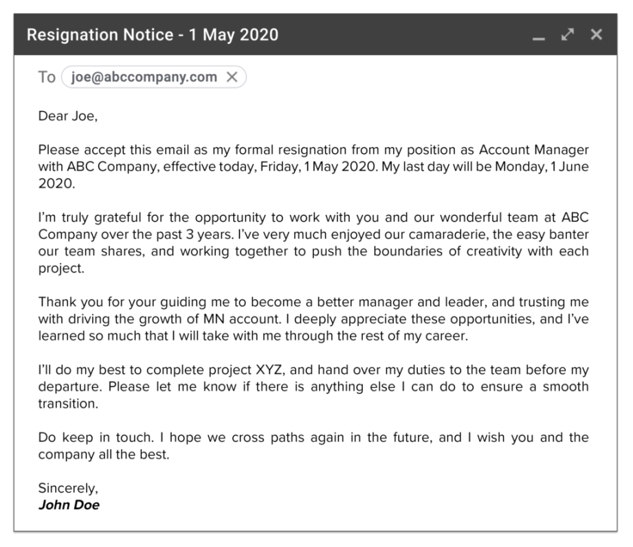 How to Write a Resignation Letters - Templates for Singapore