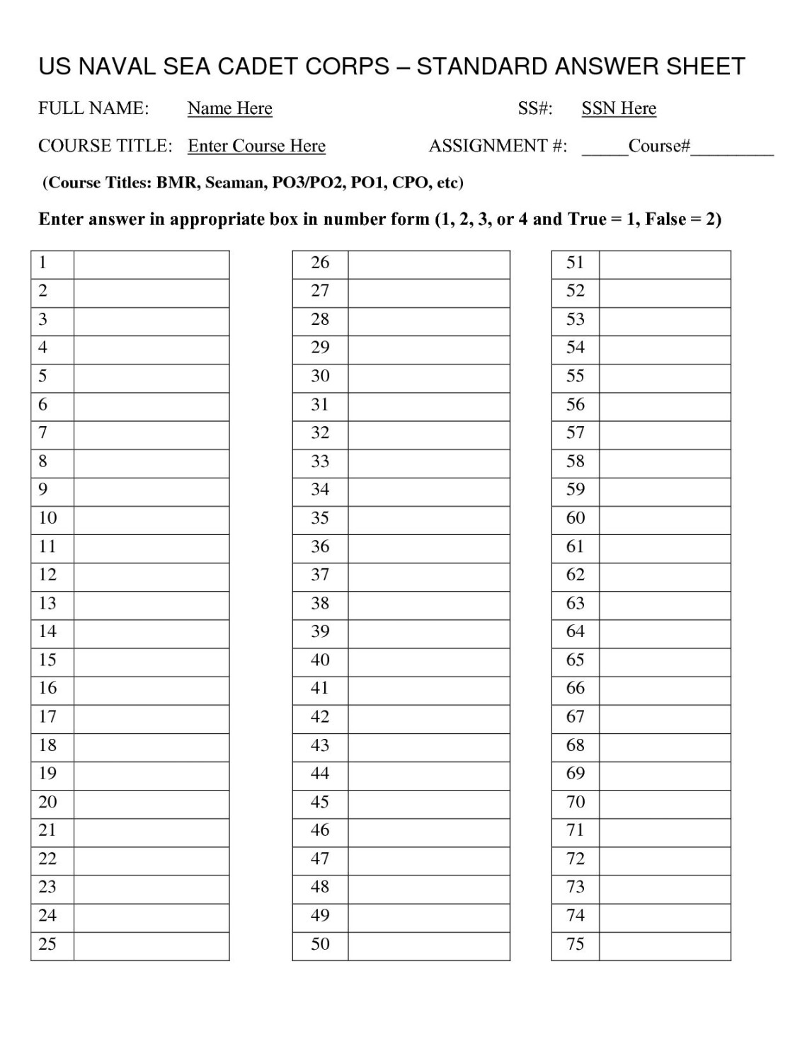 Images Of  Blank Answer Sheet Template Printable intended