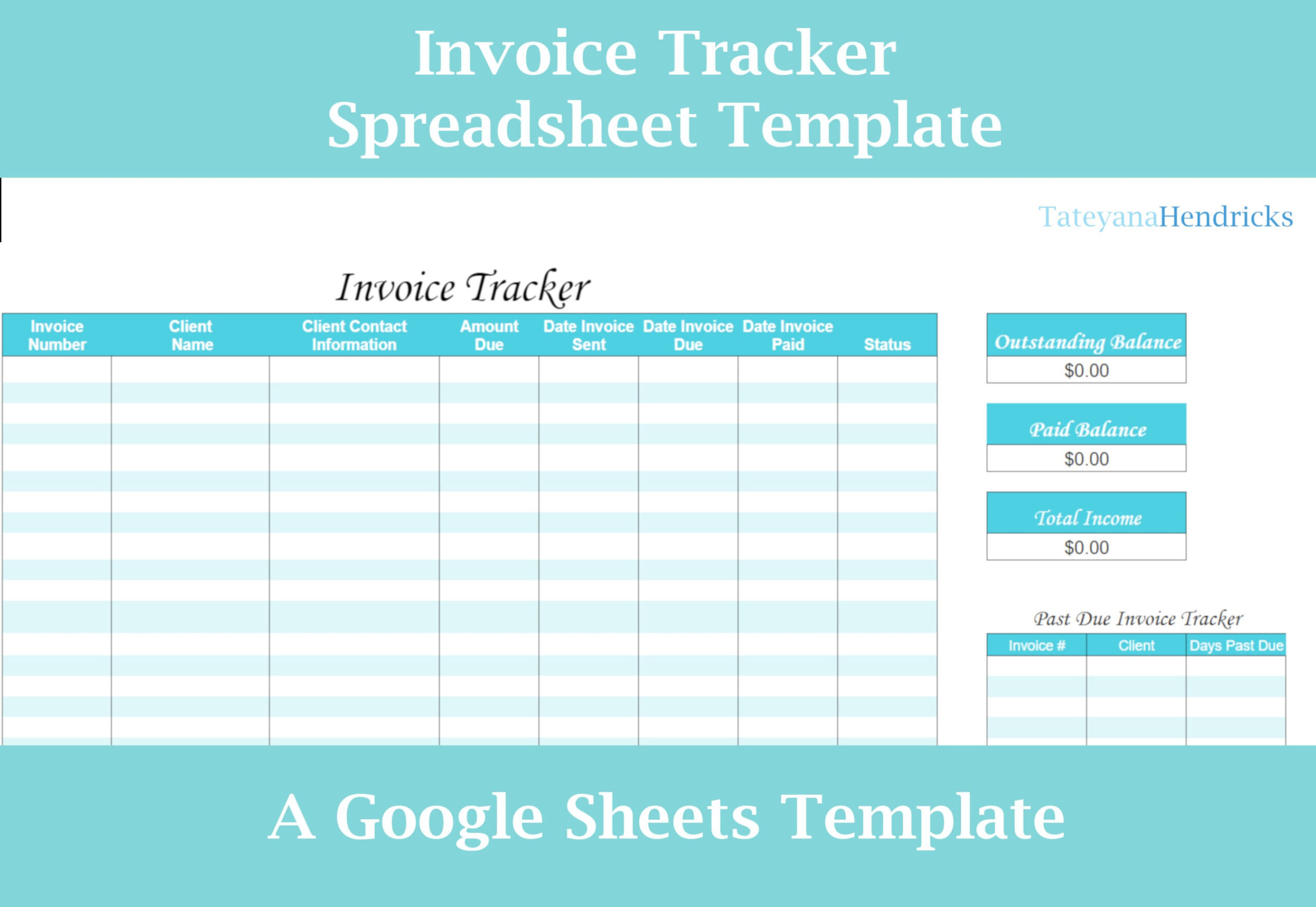 Invoice Tracker Spreadsheet Template Google Sheets download editierbar