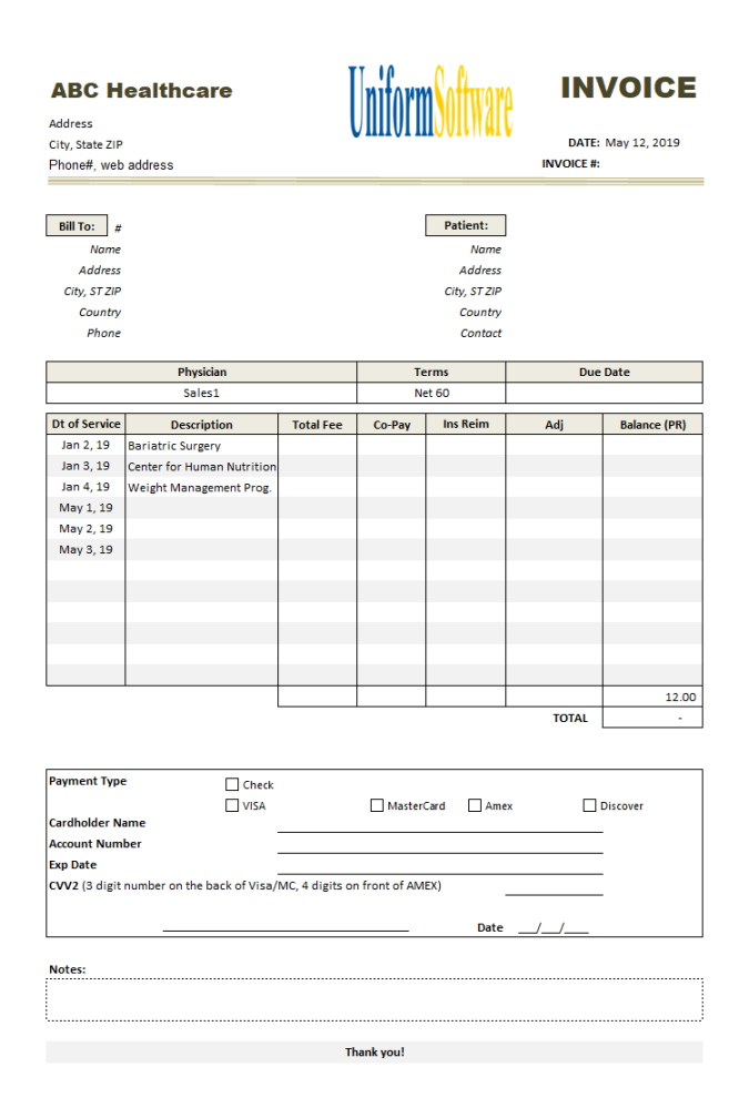 Medical Invoice Template ()