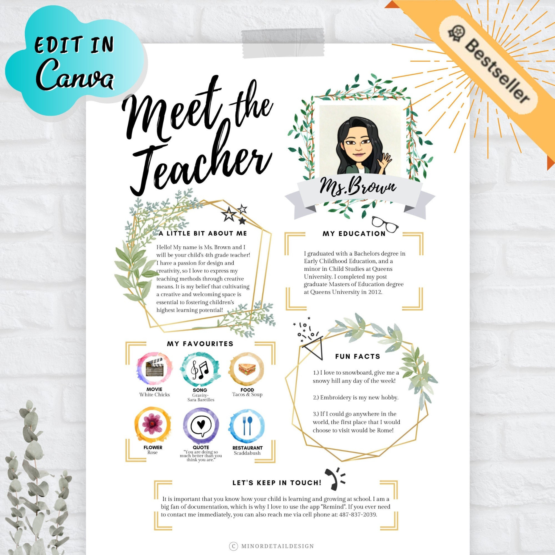 Meet the Teacher Editable Template, Back to School Welcome Letter