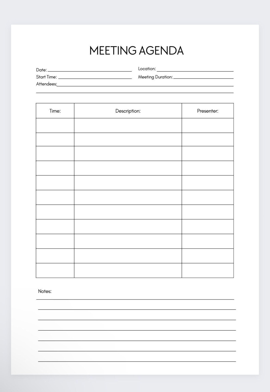 Meeting Agenda,meeting Agenda Printable,professional Agenda