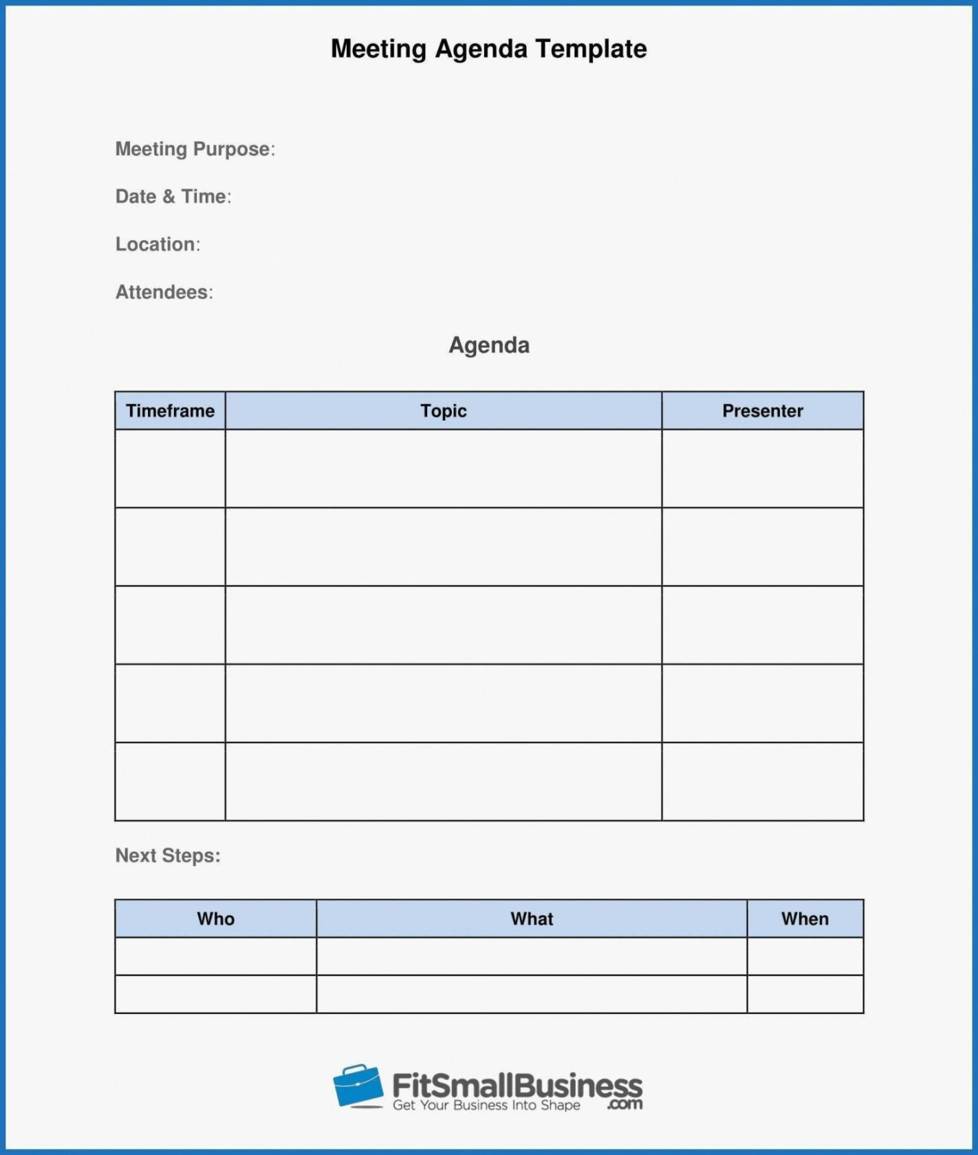 Meeting Agenda Template Word Free