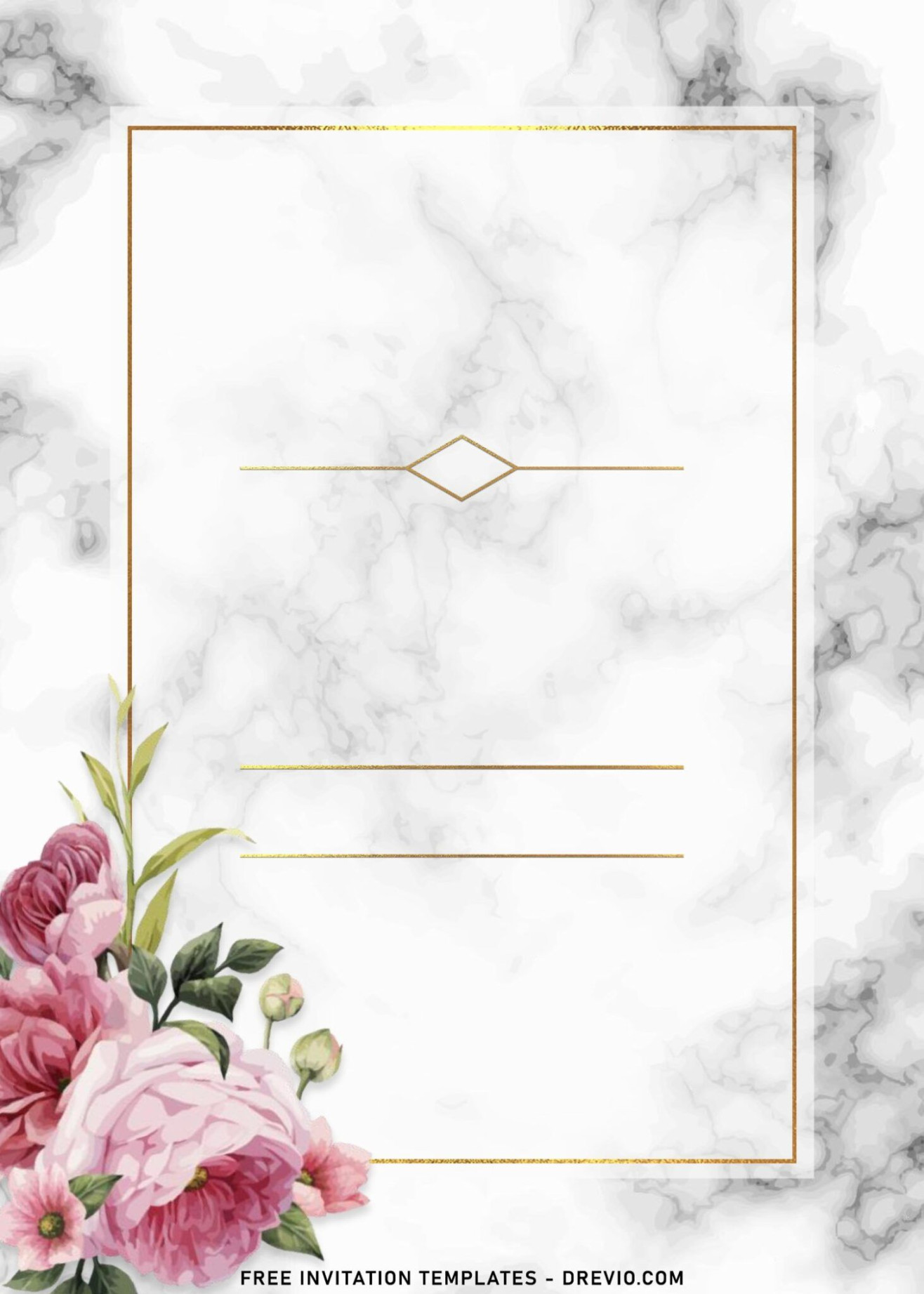 + Modern Embrace-Marble & Floral Wedding Invitation Templates