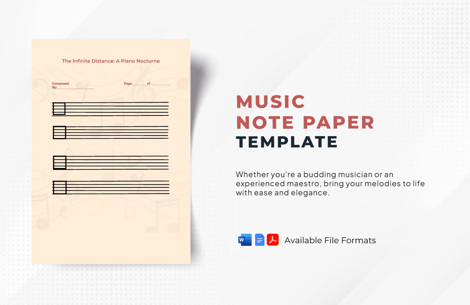 Music Note Paper Template in Word, PDF, Google Docs - Download