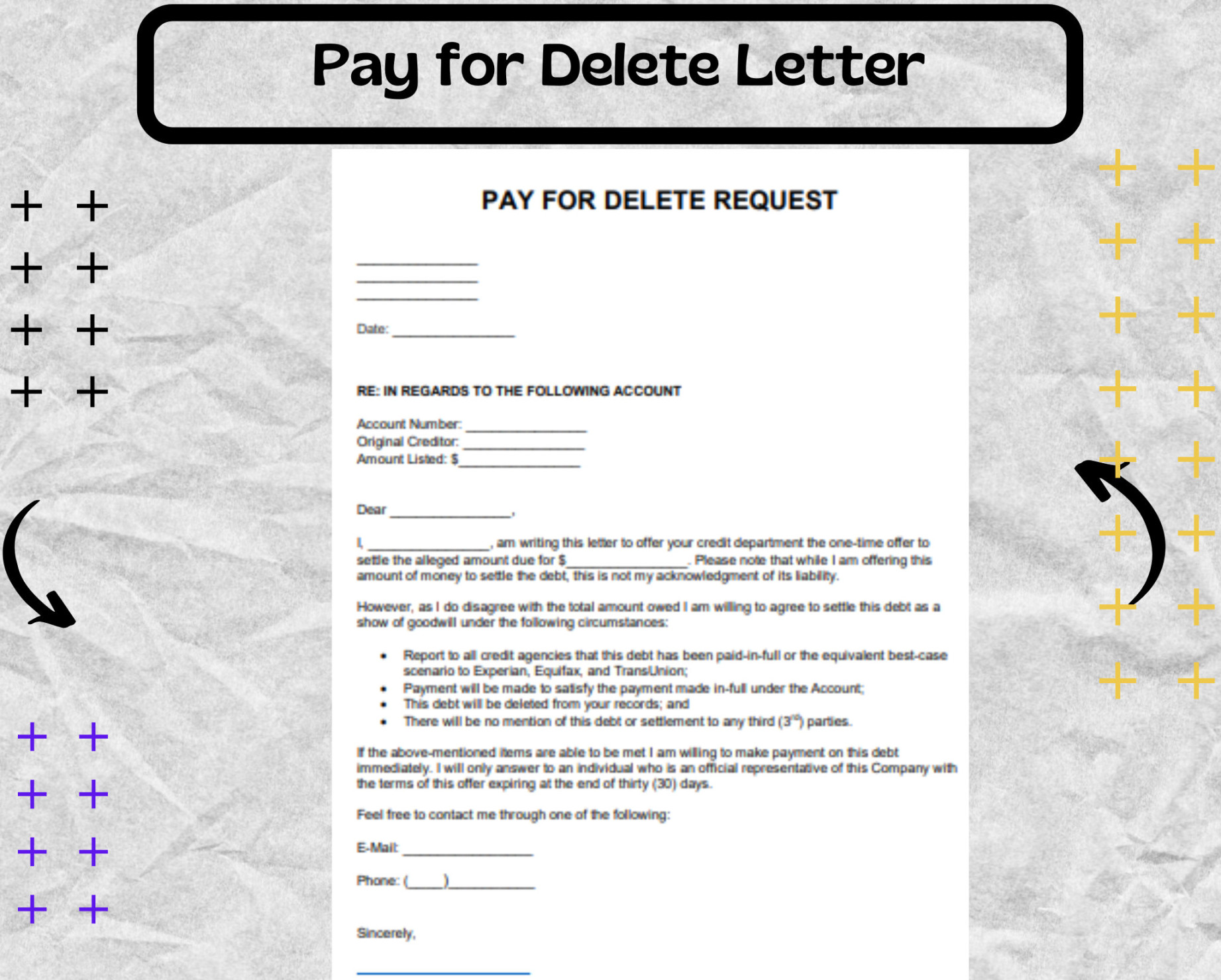 Pay for Delete Letter Template and Sample Pay for Delete Letter