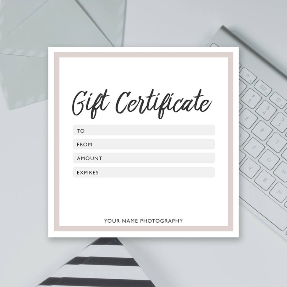 Photography Gift Certificate Template Studio Gift Certificate