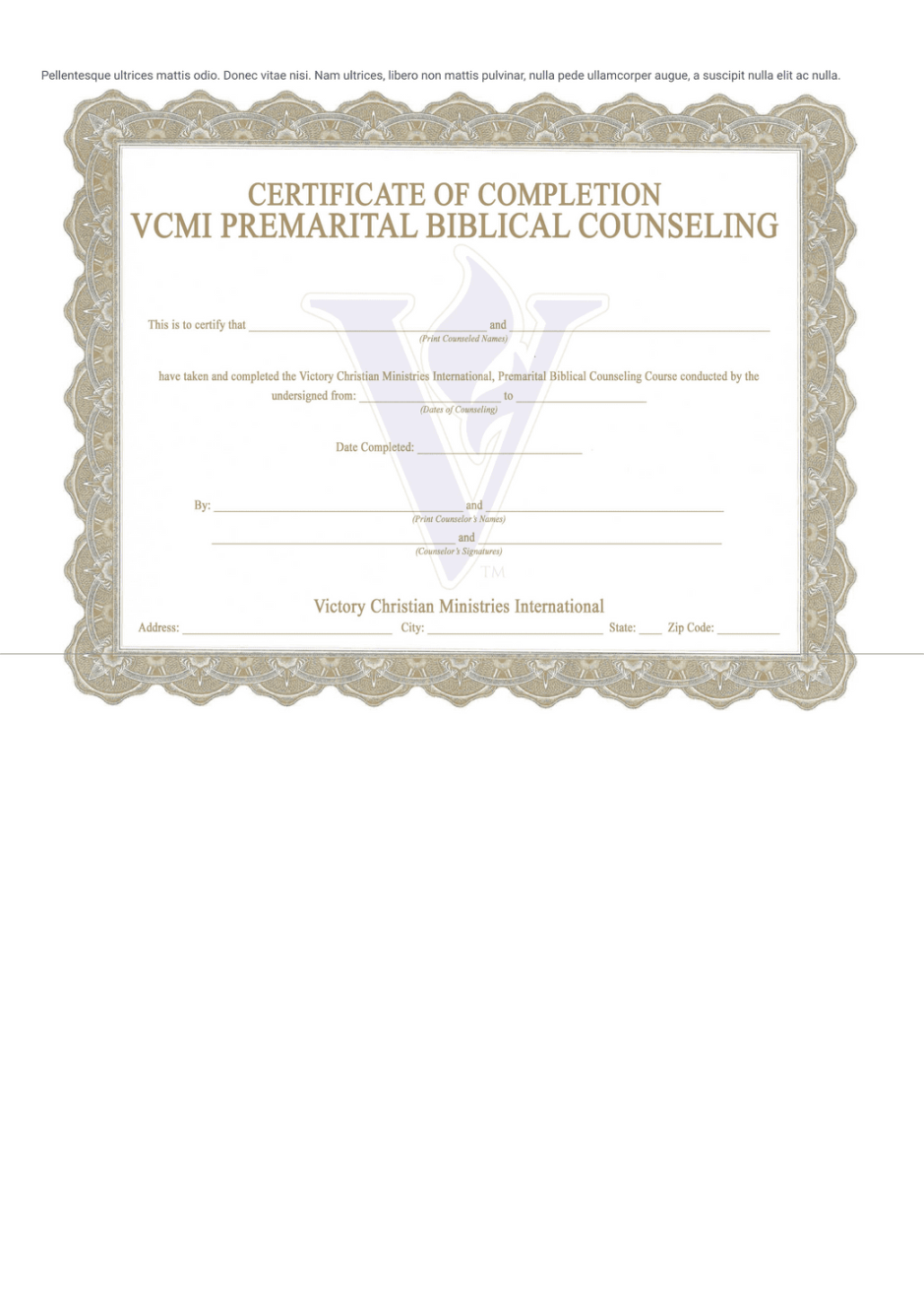 Premarital Counseling Completion Certificate - PDF Templates  Jotform