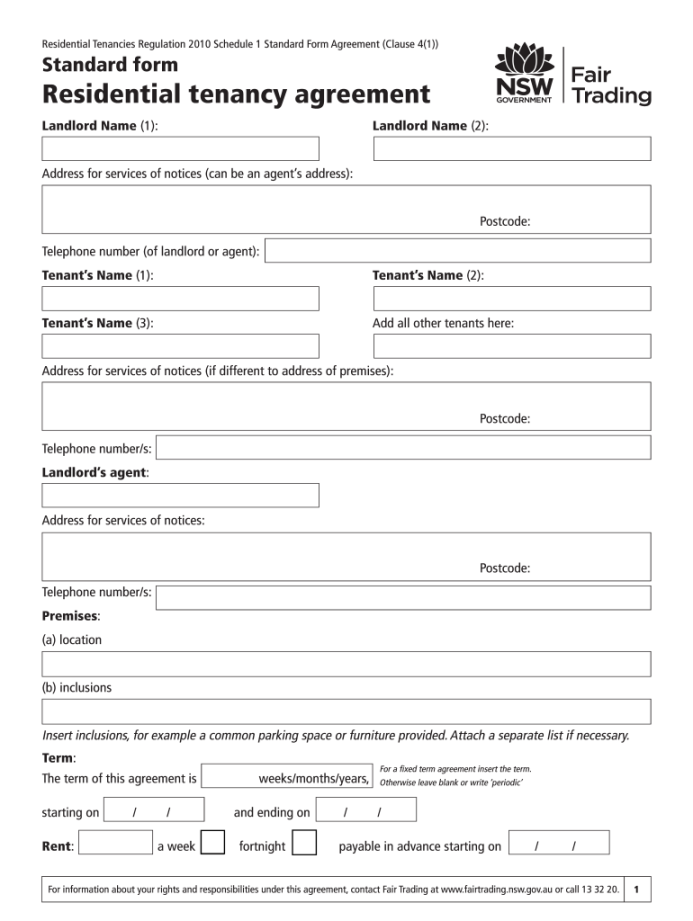 Private rental agreement nsw: Fill out & sign online  DocHub