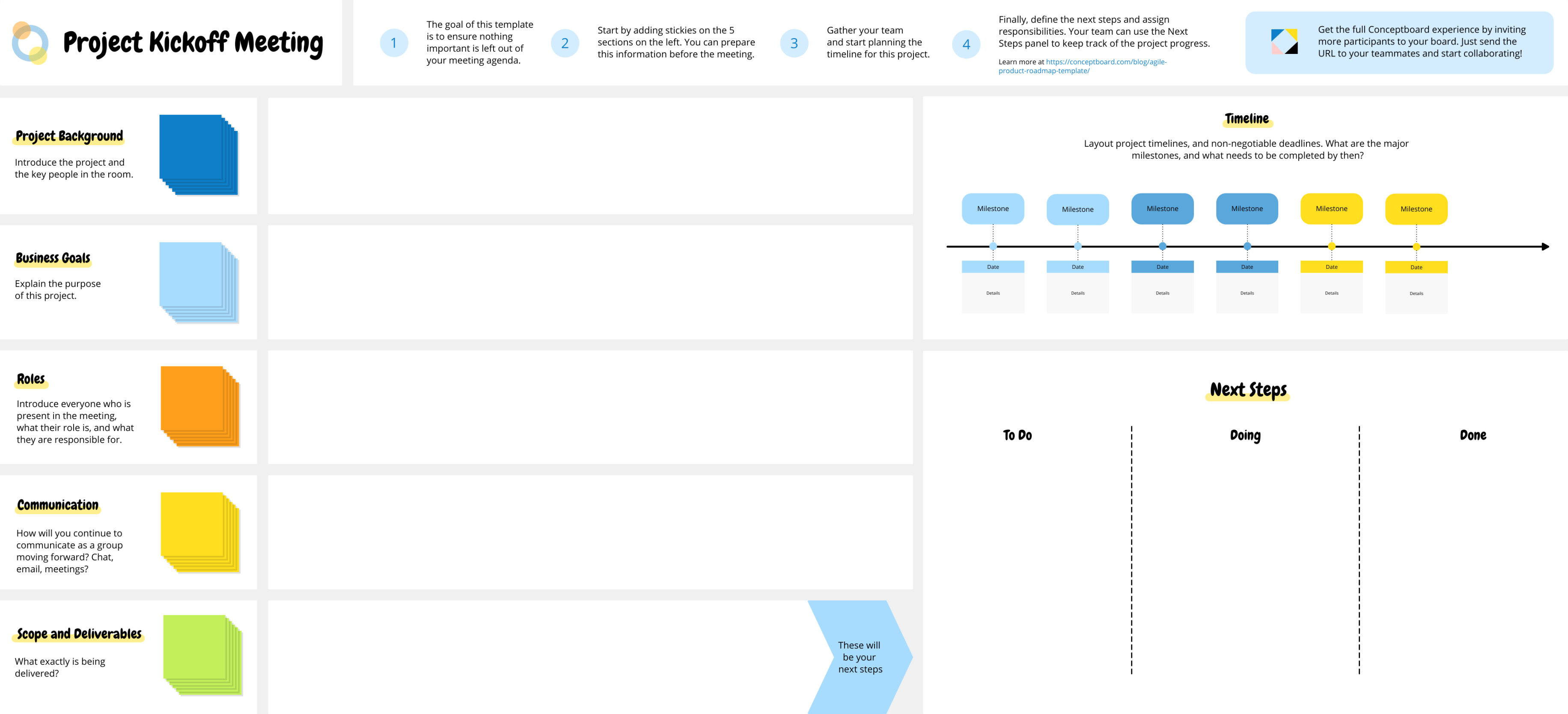 Projekt Kickoff Meetings  Kostenlose Vorlage  Conceptboard