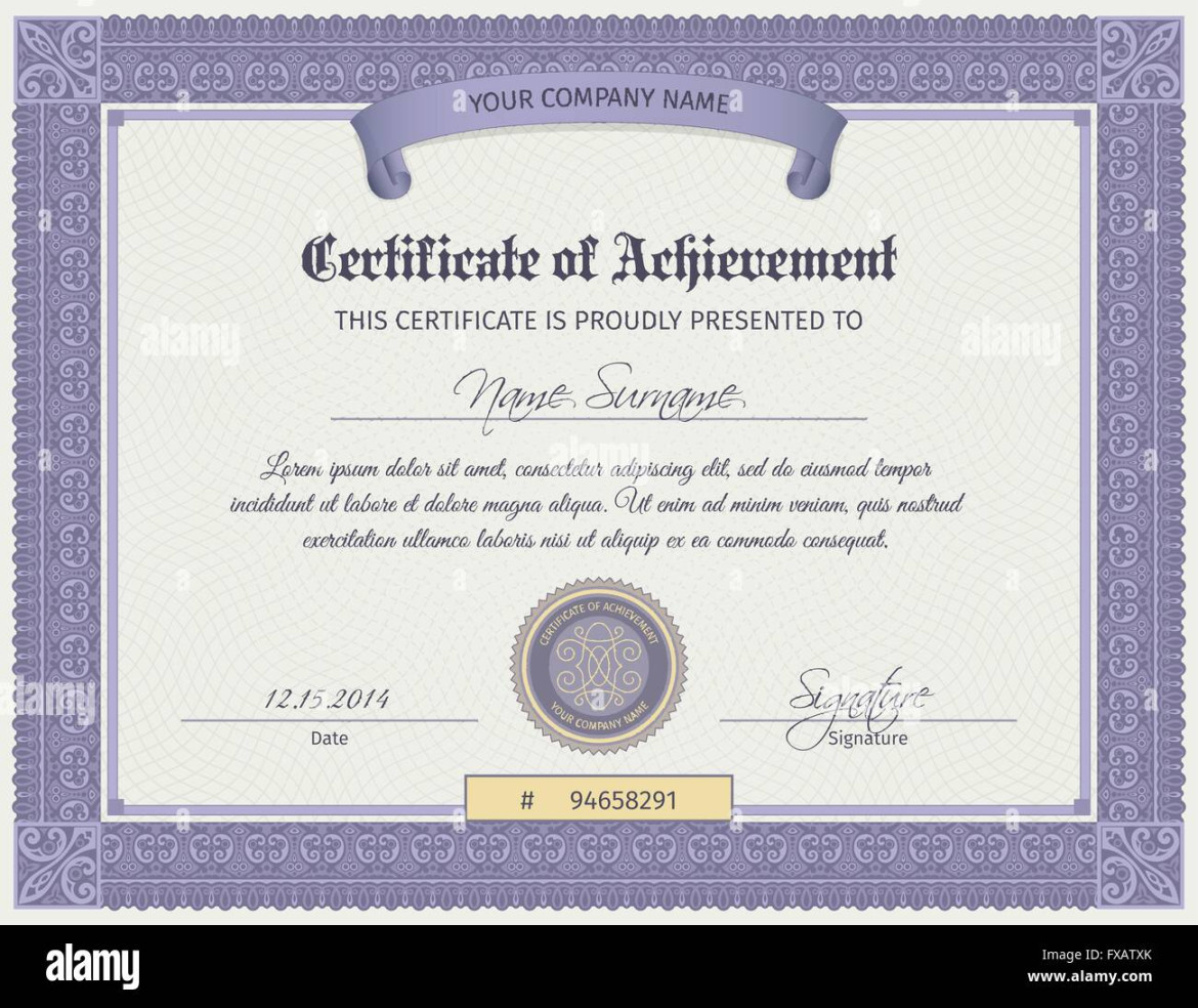 Qualification Certificate Template Stock Vector Image & Art - Alamy