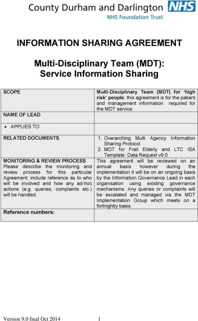 Risk Sharing Agreement Template - Sfiveband