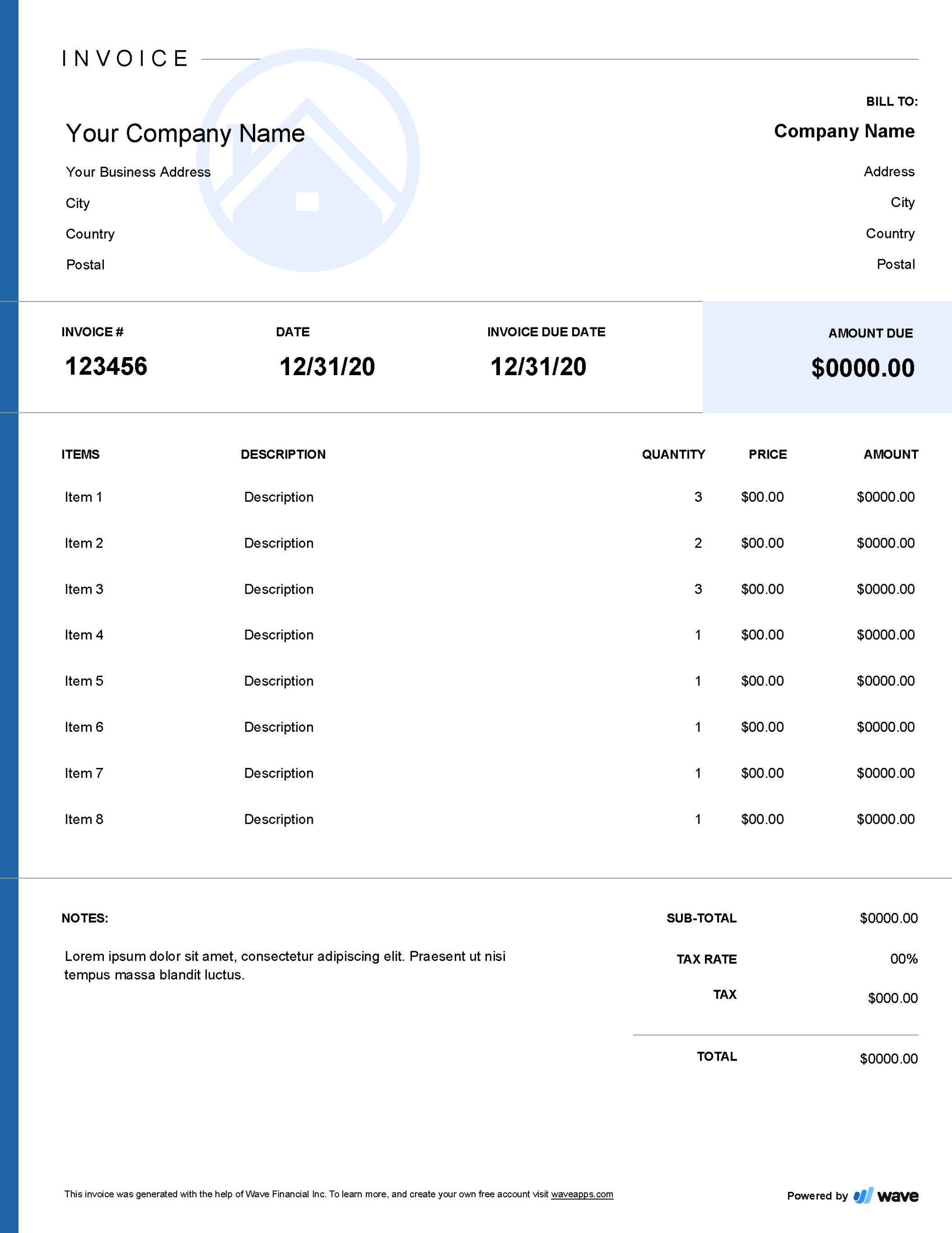 Roofing Invoice Template - Free Download