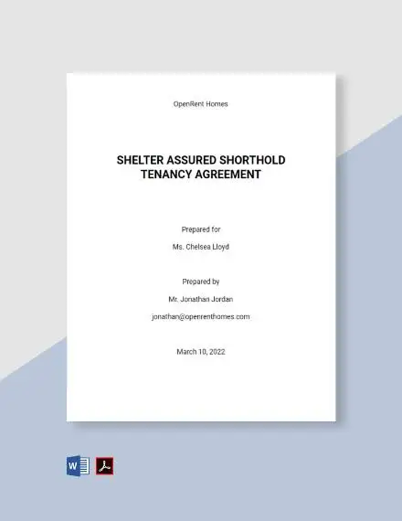 Shelter Assured Shorthold Tenancy Agreement Template in PDF, Word