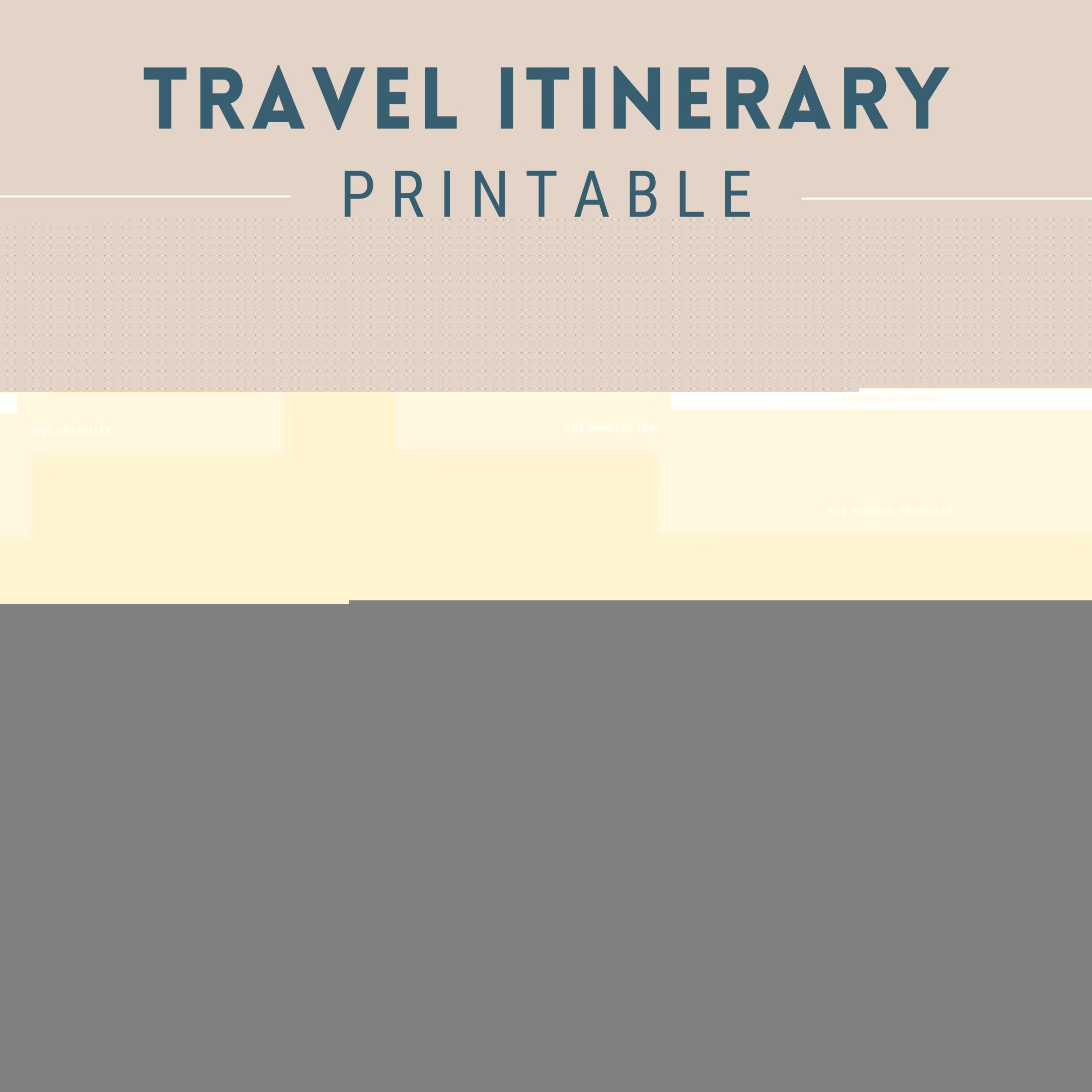 Travel Itinerary Template Printable, Digital Vacation Planner