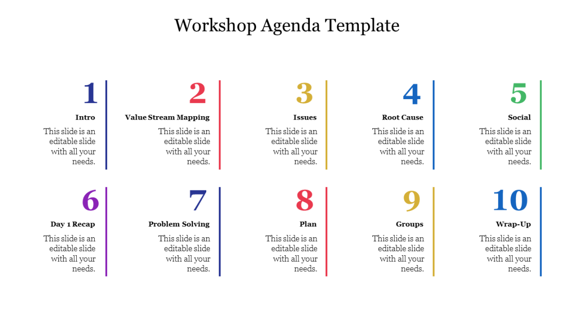 Workshop Agenda PowerPoint Template and Google Slides